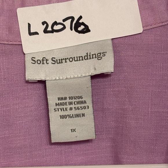 Soft Surroundings Purple Linen Tunic - Picture 7 of 9